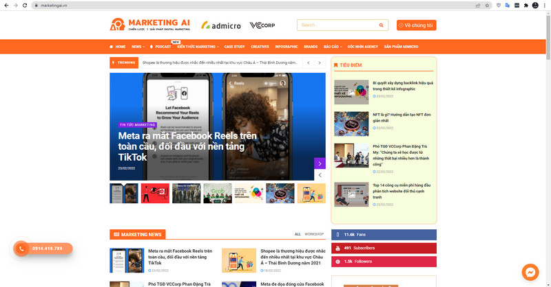 MarketingAI website về marketing, truyền thông lớn nhất Việt Nam