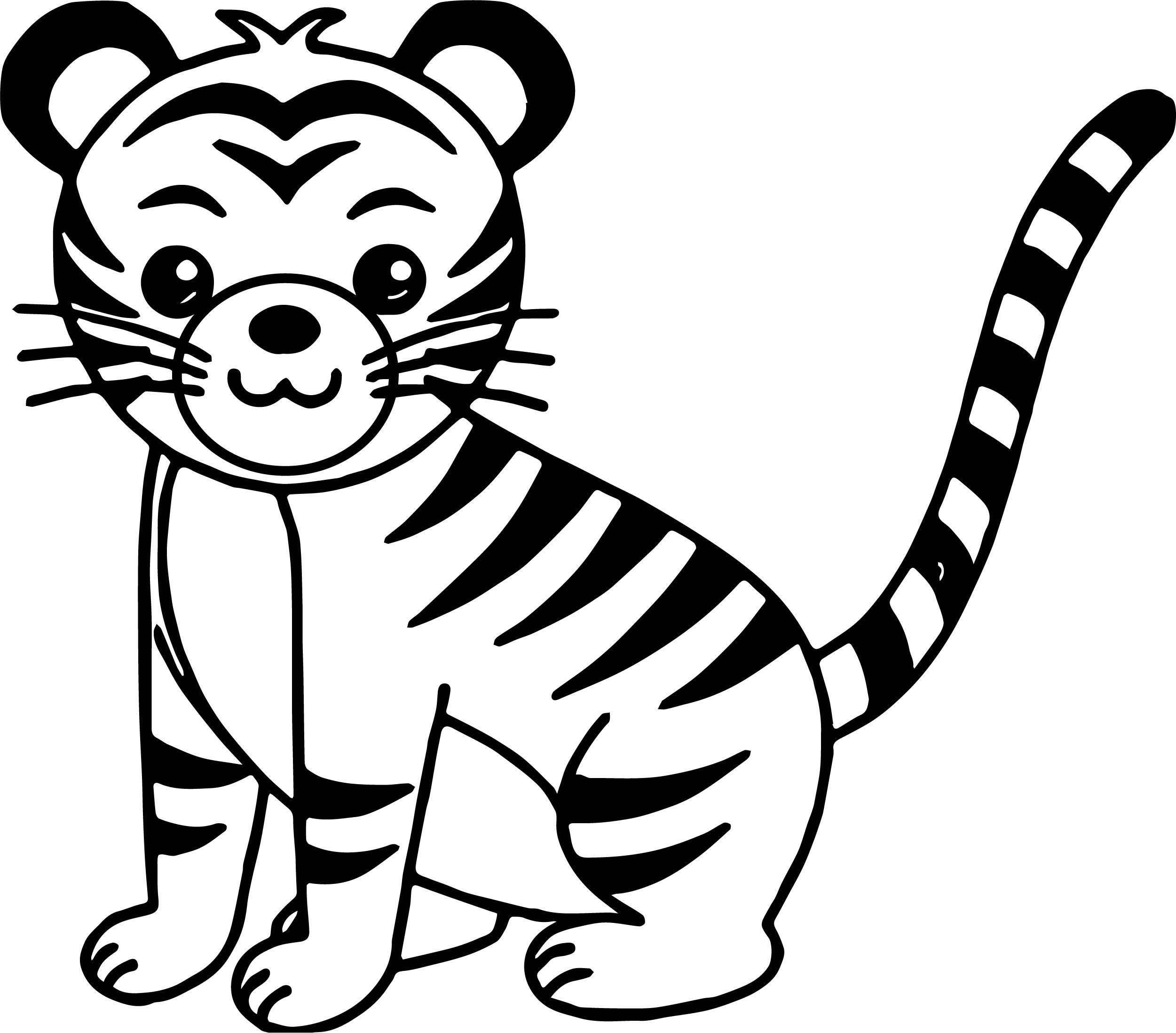 Tranh tô màu con vật sống trong rừng - con hổ